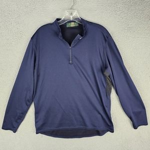 Orvis Men's Large Long Sleeve 1/4 Zip Polyester Lightweight Pullover Made in USA